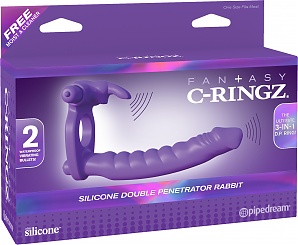 Fantasy C-Ringz Silicone Double Penetrator Rabbit Vibrator