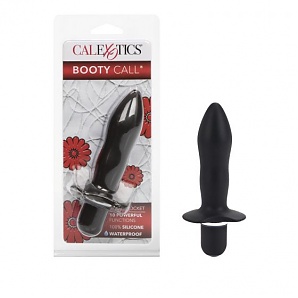 Booty Call Booty Rocket Silicone Vibrating Butt Plug - Black